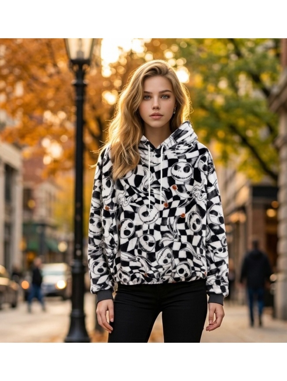 Nightmare Before Christmas Fleece Jacket Disney Jack Skellington, Unisex Size L